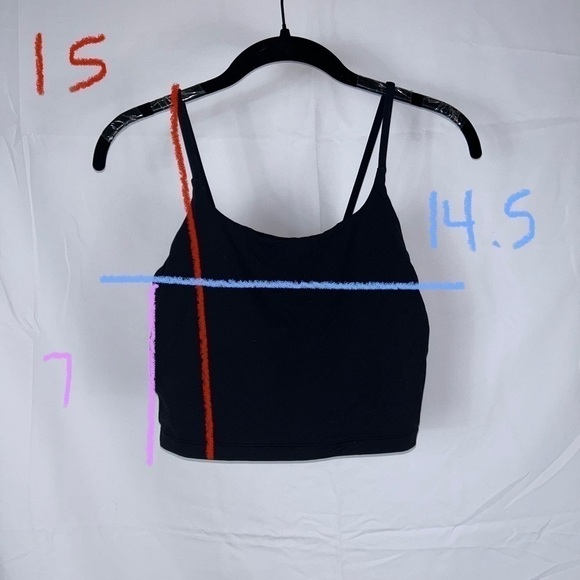 Oalka Tank Top Cami Cropped Thin Strap Pull On Scoop Neck Built in Shelf Bra - Picture 8 of 8